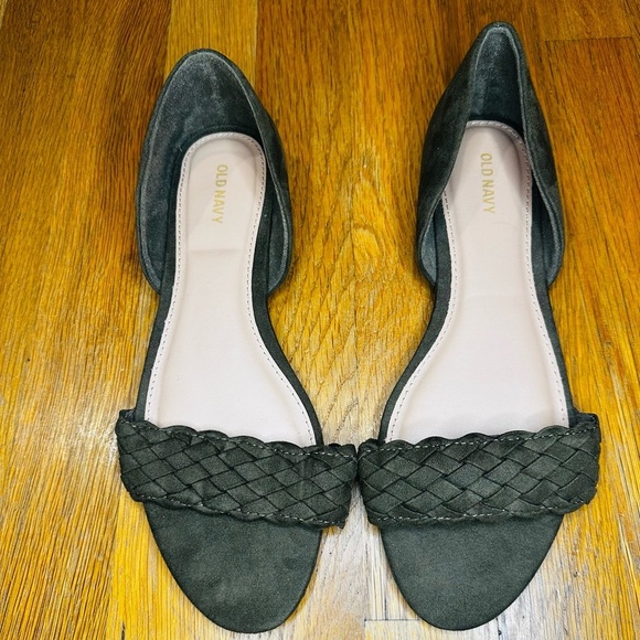 Old Navy Shoes - Old Navy Braided D’Orsay Flats | Size 9 | Dark Olive Green